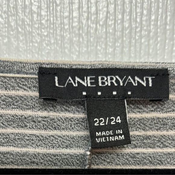 Lane Bryant plus size 22/24 babydoll gray striped top soft - Picture 2 of 4